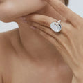 Women Jewelry Geometric Water Drop Shape 18K Gold Stainless Steel Signet Ring