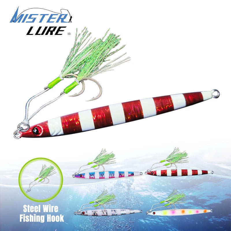 MISTER JIGGING Manufacturing 60g 80g Fishing Lures Saltwater Metal Jig Lure Metal Fishing Jig