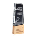 New Design Laser Engraved Wooden Trophies Blank Crystal Glass Awards Honor Medals and Plaque Award for Sublimation Trophy