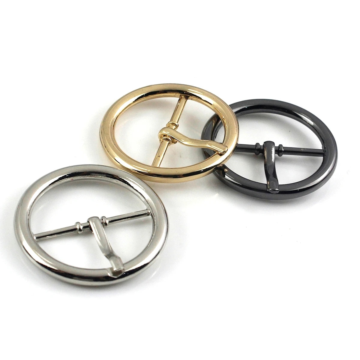 Alloy 30mm Round Belt Buckle Middle Center Bar Single Pin Buckle Canvas Leather Belt Buckle Leather Craft Hardware Accessory