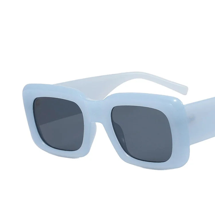 2024 New Retro Square Sunglasses for Women Ladies with Blue White Red Champagne PC Frames Trendy and Stylish