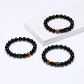 Handmade 12-Letter Beads Bracelet Natural Agate Stone Heart-Shaped Diamond Fashion Charm Jewelry for Men Couples Wedding Gifts
