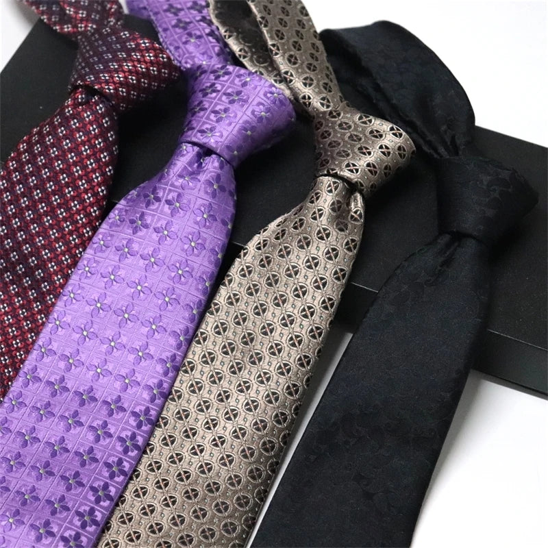 Spring Hot Sale 100% Silk Jacquard Woven Neck Ties for Men Blue Formal Wear Wool Lining Plaid/Argyle/Solid Patterns Delivery 7