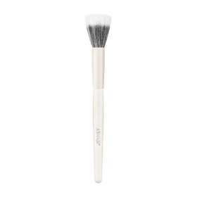 Beginner-Friendly Stippling Blush Brush-Wooden Handle Synthetic Hair Soft Bristle for Natural Cheek Blush