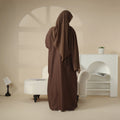Abayas for Women Muslim Dubai Dress Solid Loose Fit Long Islamic Kaftan Robe Maxi Length Moon Embroidery Open Abaya With Hijab