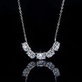 Luxury S925 Sterling Silver Oval Cut Row Diamond VVS D Color GRA Moissanite Smile Necklace for Women Engagement Wedding Jewelry