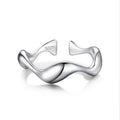 Personalized Women S925 Sterling Silver Ring Rhodium Plated Daily Wear Jewelry Polish Irregular Open Adjustable Rings for Women