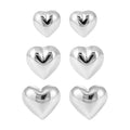Personality Simple Heart Earring 925 Sterling Silver Smooth Heart Stud Earring for Lady