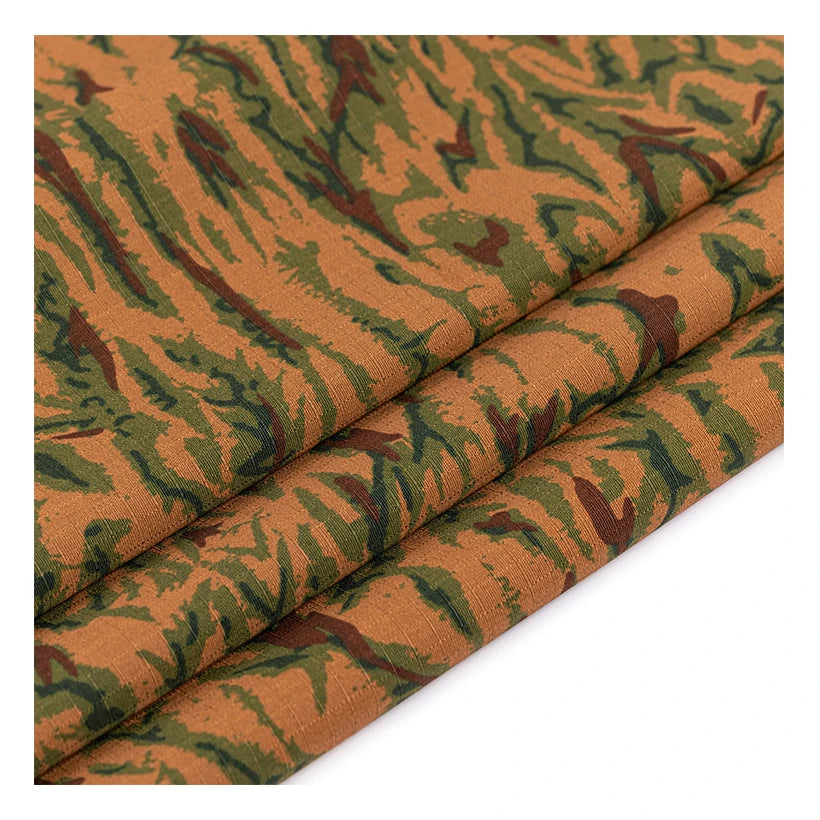 TC 65/35 Camo Print BURKINA FASO Anti-Tearing Ripstop Fabric for Boys Uniform Outdoor Use