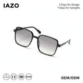 2024 Women's High Quality Square Frame Photochromic Anti Blue Light Glasses Wholesale PC Material Animal Pattern Decoration