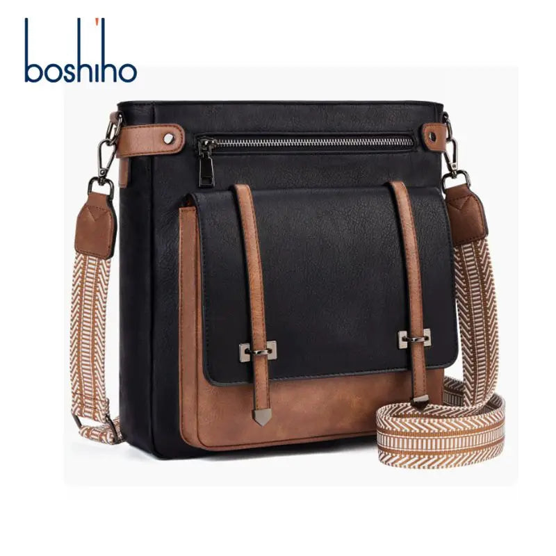 Custom PU Leather Large Capacity Business Commuter Crossbody Bag Casual Fashion Trend Multifunctional Shoulder Bucket Bag