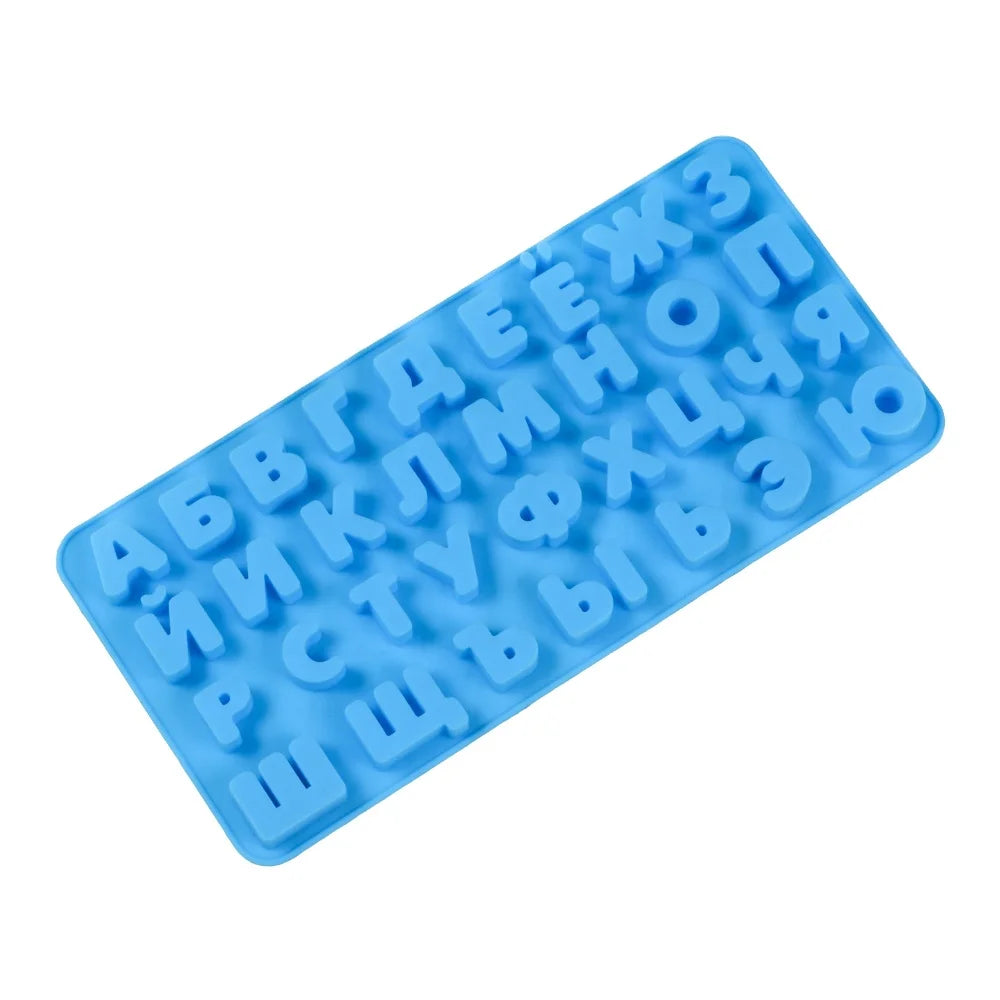 3D Russian Alphabet Silicone Mold Letters Chocolate Mold Cake Decorating Tools Tray Fondant Molds Jelly Cookies Baking Mould