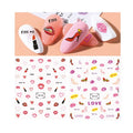 Beautysticker New Arrivals 3D Valentine Nail Art Stickers Lips Heart Lovely Nail Art Decorations Decals