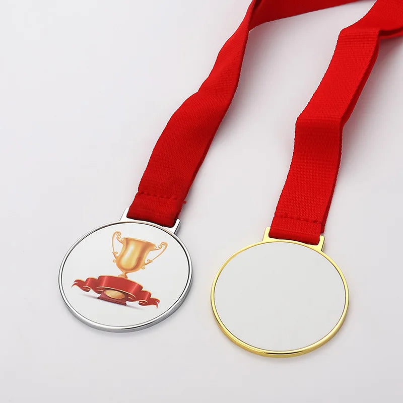 Rubysub Sublimation Blank Medals Marathon Running Games Silver Gold Sports Award Metal Medal
