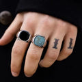 Wholesale Custom Mens Jewelry Punk Rock Smooth 316L Stainless Steel Engraved Signet Ring for Men Hip Hop Party Daily Wear
