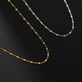 Fashion Jewelry 925 Sterling Silver Minimalist Necklaces Simple Flat square Piece Gold Plated Necklaces Naked Chain for Women