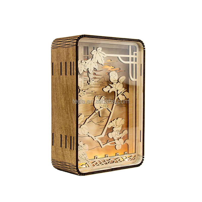 Creative Birthday Gifts Light Shadow 3d Wood Carving Lamp Led Light