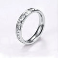 Hot Steel Single Row Gypsophila Stainless Steel Couple Ring Women's  Jewelry Personality Simple Small Ring