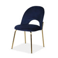 Wholesale Home Dinning Room Furniture Luxury Modern Orange Fabric Upholstered Seat Velvet Dining Chairs With Metal Legs