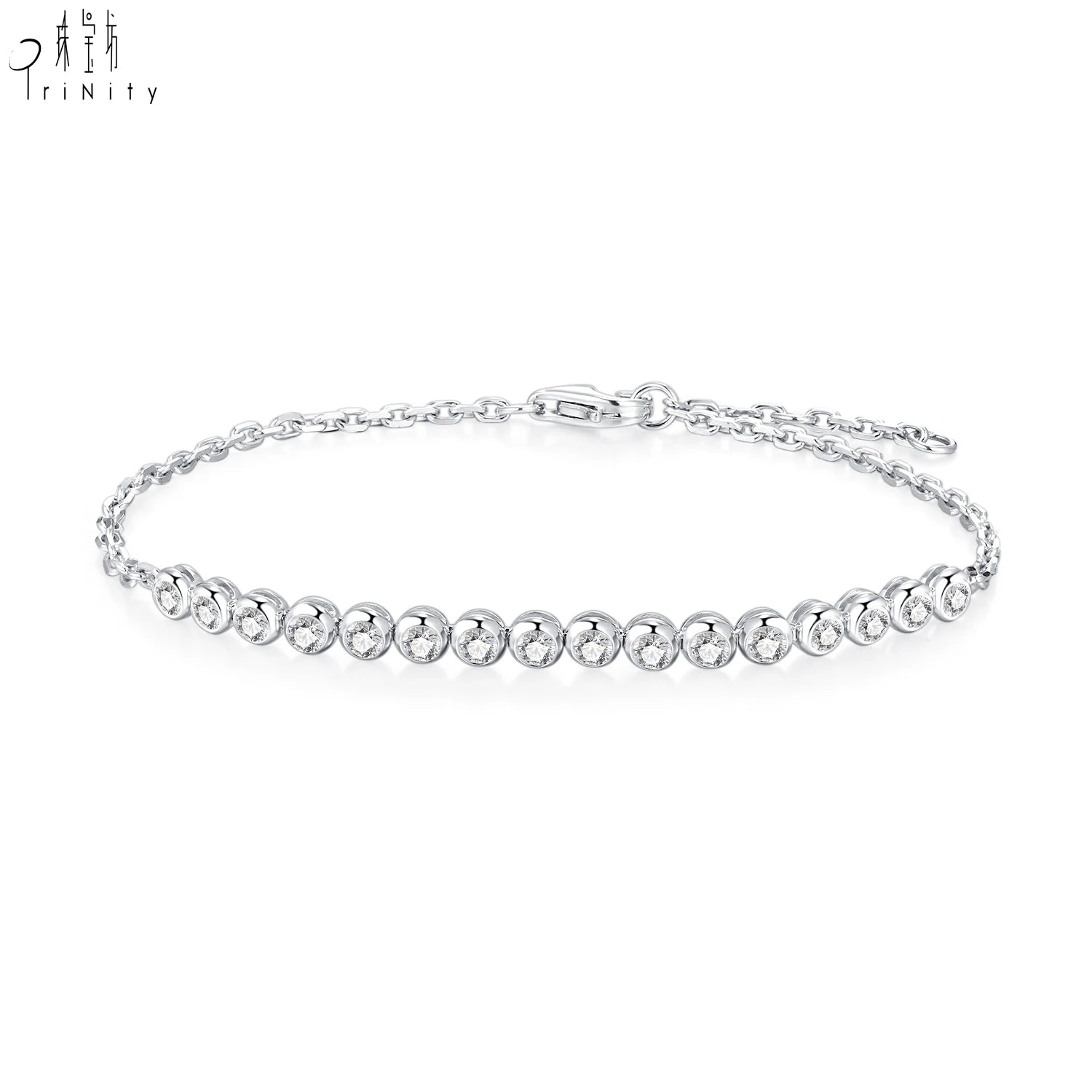 New Products Fine Jewelry Chain and Link Bracelet 18K White Gold Real Natural Diamond Adjustable Bracelets for Women