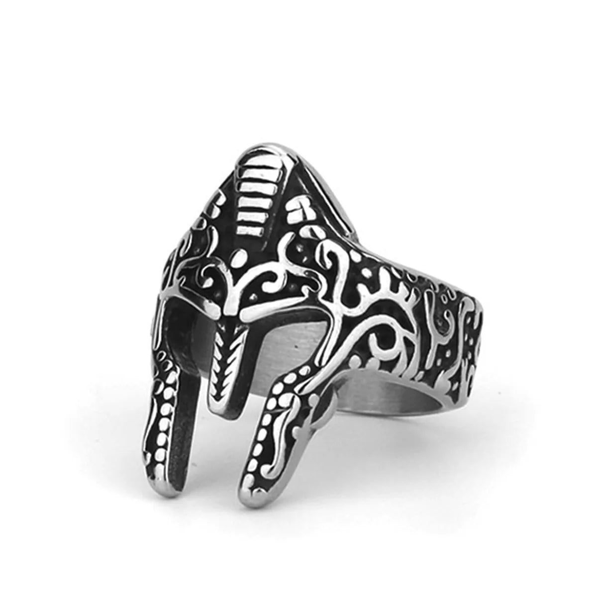 New Arrivals Vintage Viking Stainless Steel Size Nine Ring Sparta Warrior Mask Ring Accessories Jewelry Ring Gifts for Boyfriend