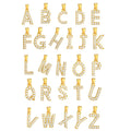 Unisex Initial Alphabet Necklace Gold Plated Brass Chain Zircon Waterproof Non-Tarnish Fashion Pendant Necklaces