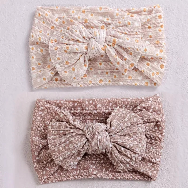 New Arrival Print Floral Jacquard Wide Edge Nylon Embossed Headbands for Kids Girls