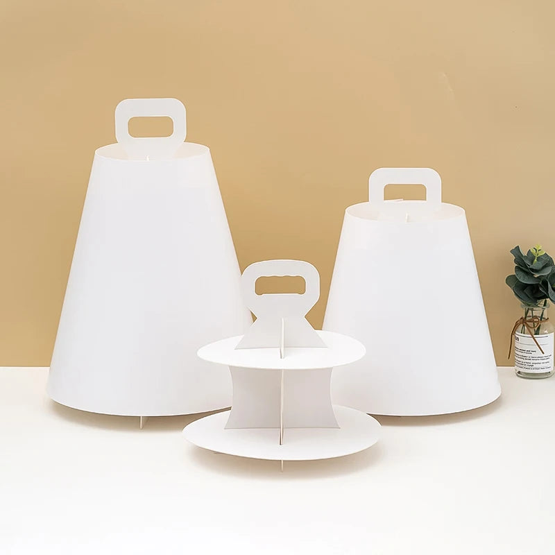 New Arrival Durable Stand Fruit Snacks 3 Layer Paper Cake Stand Rack Cake Box