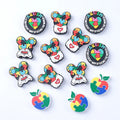 BPA Free Autism Colorful Rainbow Animal  Silicone Teething Beads Focal Charm DIY Beads for Pen Making