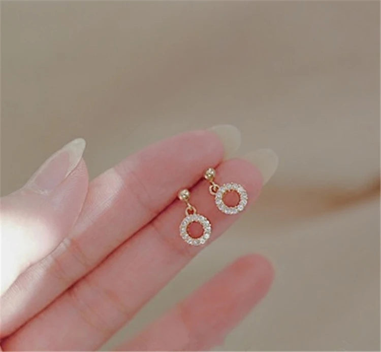 2026 Women Vintage Design 925 Circle Zircon Silver Charm Earrings