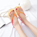 New Fashion Summer Flip-flops Female Cool Jelly Slippers Transparent Flat Non-slip Sandals