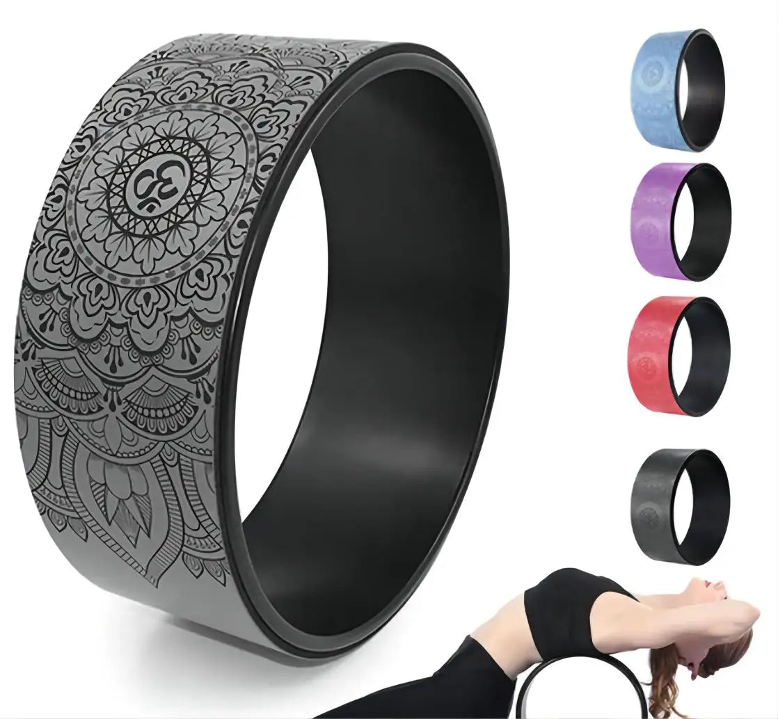 Yoga Wheel Pilates with Buddha Lotus Professional PU Yoga Circles Gym Workout Back Training Tool for Bodybuilding Fitness