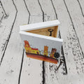 Personalized Key Cabinet Hand Painted Wooden Key Box with Painted Houses Hanging Key Box for 6 Key Hooks