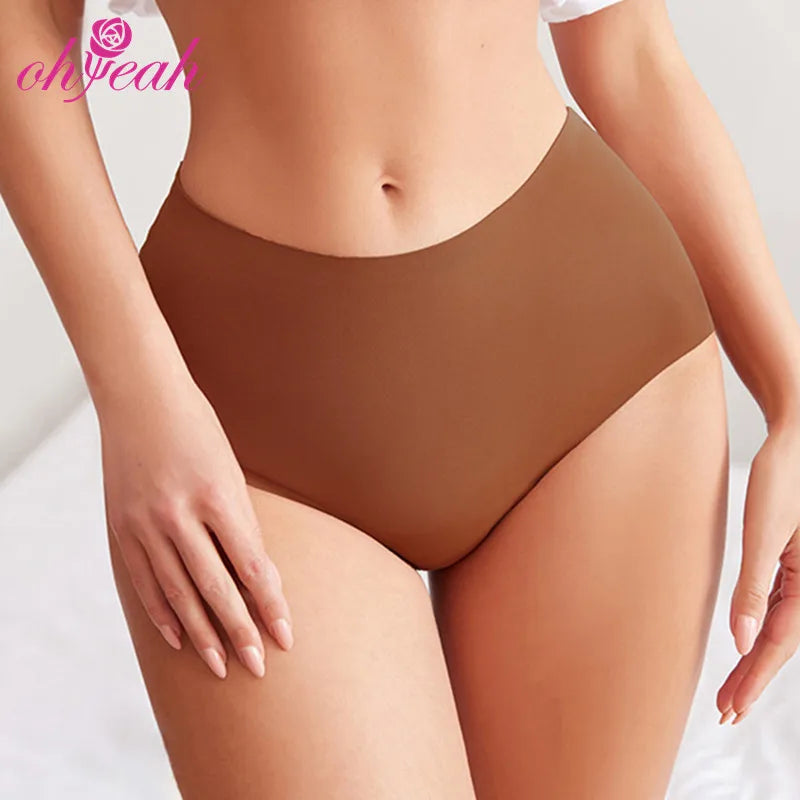 New Fashion Solid Seamless High Waisted 4 Layers Leak-Proof Wholesale Price Ice Silk Menstrual Underwear for Women