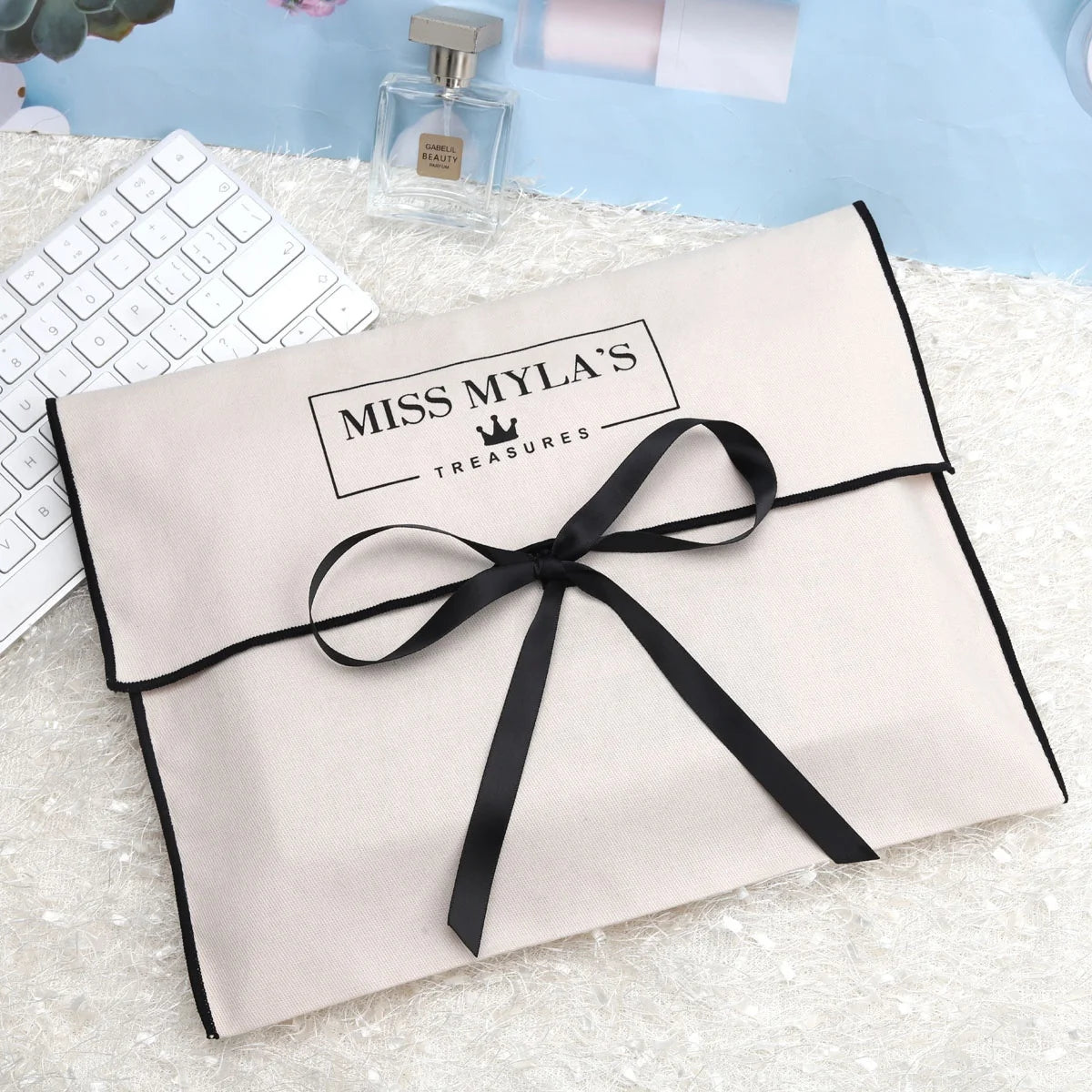 Promotion Large Brush Cotton Twill Envelope Pouch Luxury High End Women Shoes Shopping Clothes Cotton Bag
