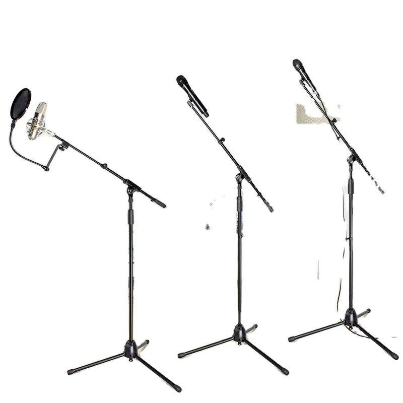 Professional Adjustable Tripod Floor Telescope Boom Arm Microphone Stand for Singing Speech Teaching