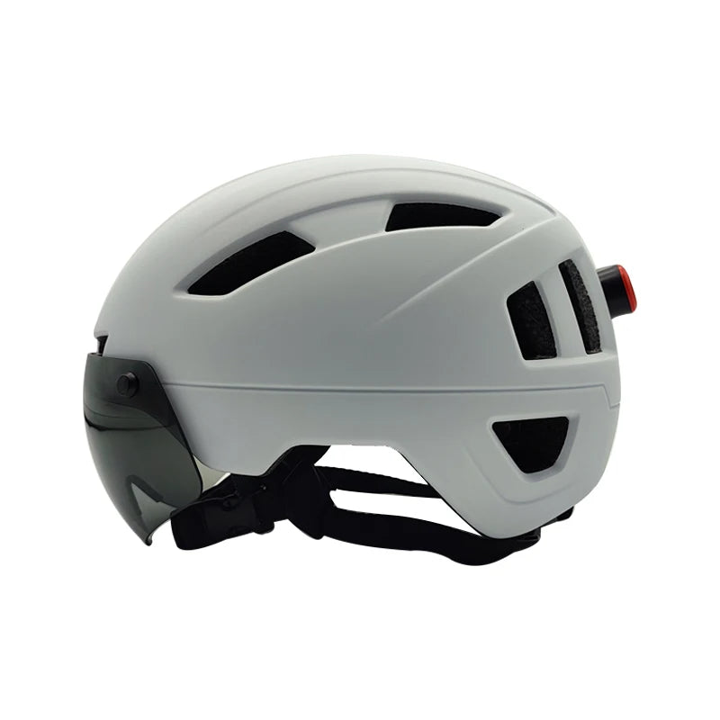 NTA8776 Certified Speed Pedelec Helm for Netherlands Gecertificeerde E-Bike Helm LED Rear Light Visor Made Composites Material