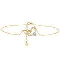 RINNTIN SA31 S925 Sterling Silver Adjustable Foot Heart Infinity Ankle Bracelet Beach Jewelry Gold Anklet for Women
