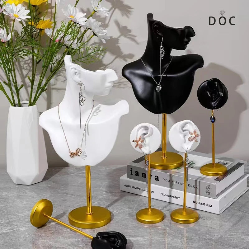 Factory Wholesale Metal Black Jewelry Display Rack Necklace Earrings Stand with Gift Boxes Packaging