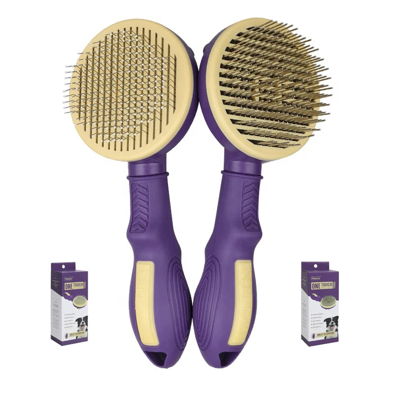 Effective Pet Grooming Long Pin Brush Safety Dog Detangling Brush Deshedding Hair Tool for Dogs & Cats