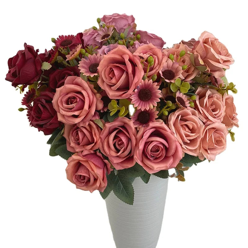 Xiangfei Rose Silk 11 Head Artificial Flower Factory Direct Supply at Cheap Price