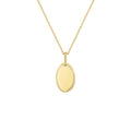 High Fashion Jewelry Unisex Geometric Stainless Steel Engravable 18k Gold Plated Jewelry Unisex Simple Oval Pendant Necklace