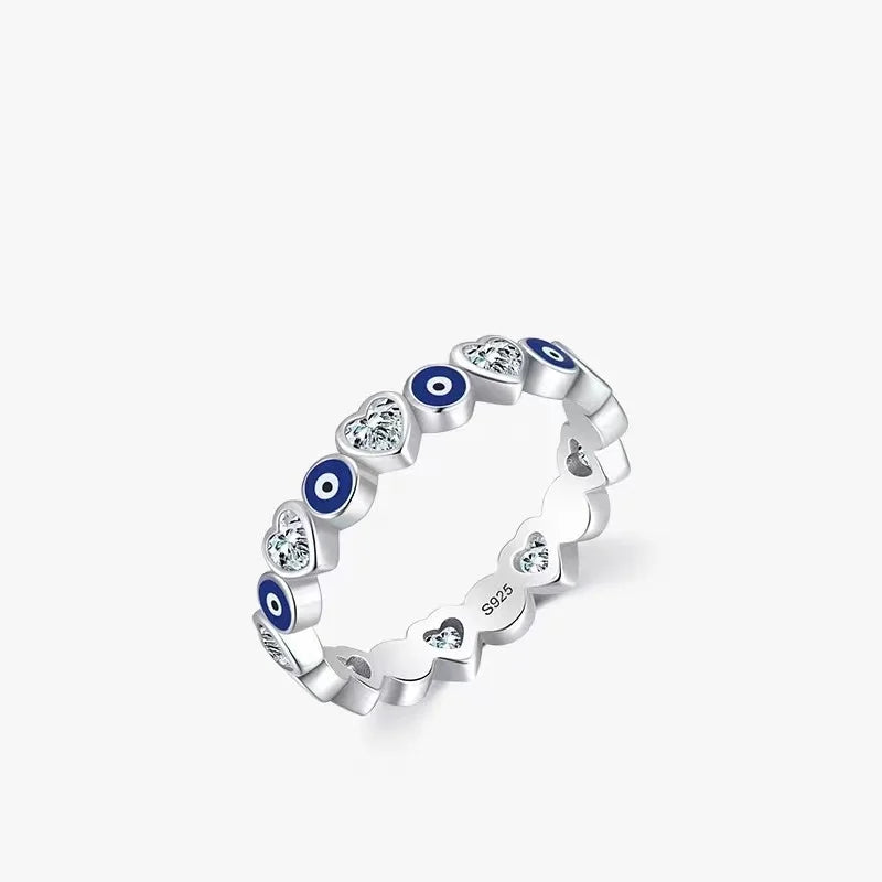 Hot Selling 925 Sterling Silver Fashion Blue Eyes Women Ring