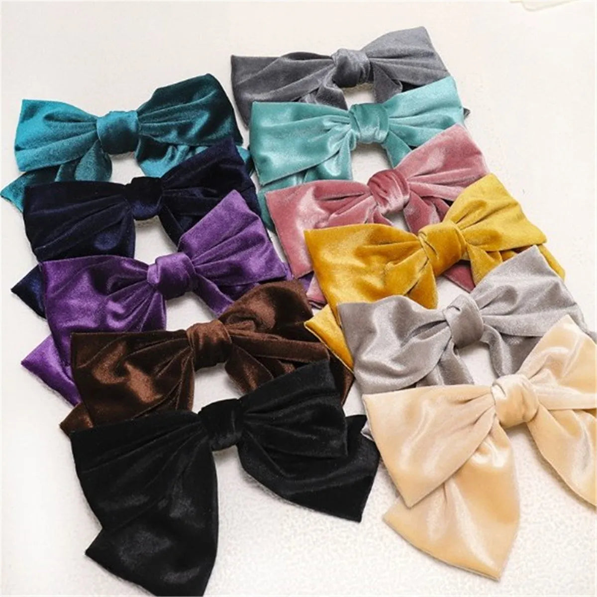 Fashion Women's Velvet Big Bow Knotted Hair Clip Two Layer Butterfly Barrettes Girls Hair Accessories
