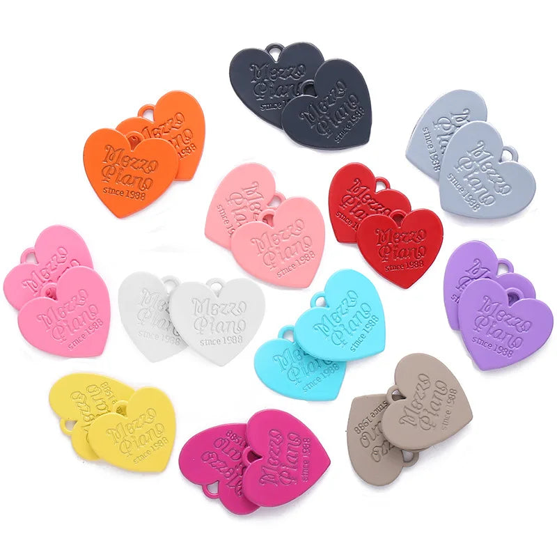 YuenZ 16 Color Heart Charms Alloy Metal Pendants for DIY Jewelry Necklace Accessories Making