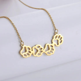 Animal Paw Print Pendant Necklaces Stainless Steel Necklace Fashion Jewelry Necklaces for Women and Man
