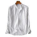 RNSHANGER Plus Size 4XL 5XL Cotton Line Shirts for Men Casual Multicolor Striped Long Sleeve Shirt Man Fashion Comfortable Shirt