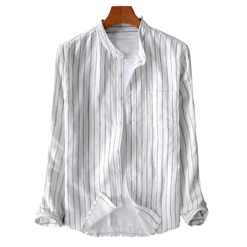 RNSHANGER Plus Size 4XL 5XL Cotton Line Shirts for Men Casual Multicolor Striped Long Sleeve Shirt Man Fashion Comfortable Shirt