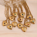 12 BirthStone Heart Love Charm Open Close Photo Necklace Birth Stone Pendant Heart Necklace Mother's Day Gift Necklace