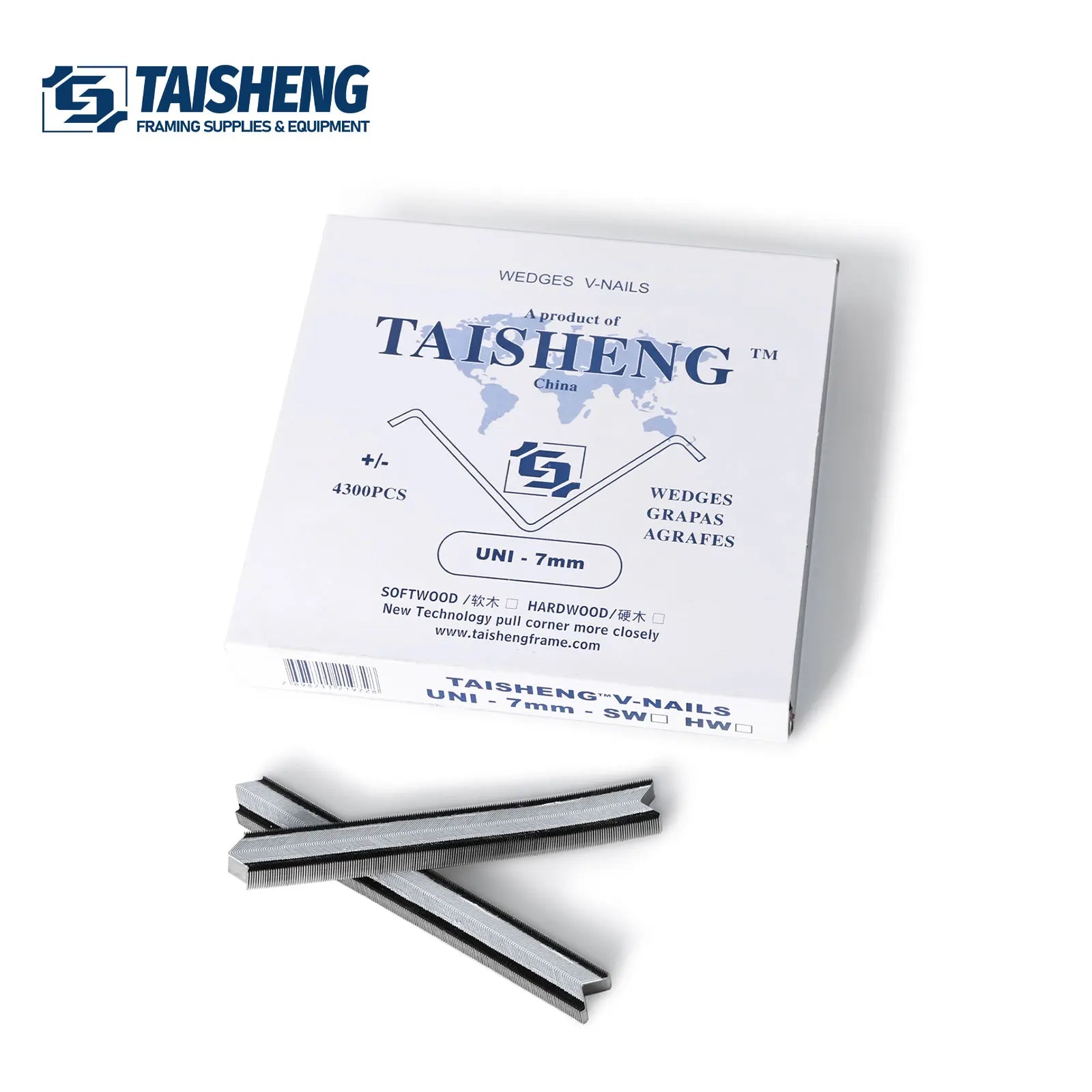 TAISHENGFRAME TS-D41 7mm UNI Photo Frame V-Nails 4200PCS Softwood Nails for Picture Frames